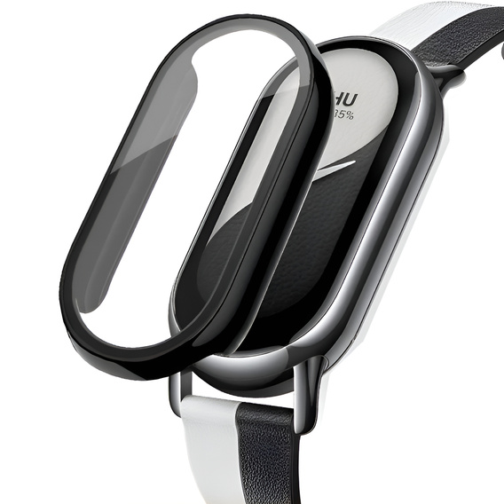 2in1 Case + Tempered Glass for Xiaomi Smart Band 10 / 9 / 8, black