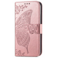 Flip case for Samsung Galaxy A56, Butterfly, pink rose gold