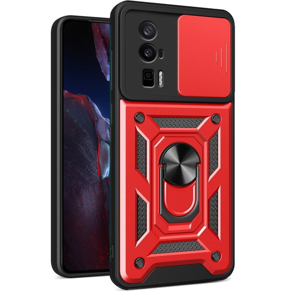 Case for Xiaomi Poco F5 Pro, CamShield Slide, red