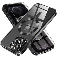 Case for iPhone 12 Pro, Electro MagSafe, black + Screen Glass