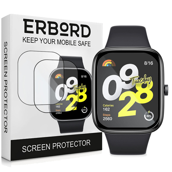 2x ERBORD Hybrid Glass for Xiaomi Redmi Watch 4