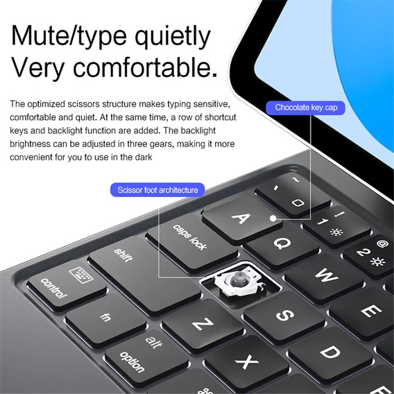Case with Bluetooth keyboard and touchpad for iPad 11" 2025 A16 (11th gen.) / iPad 10.9" 2022 (10th gen.)