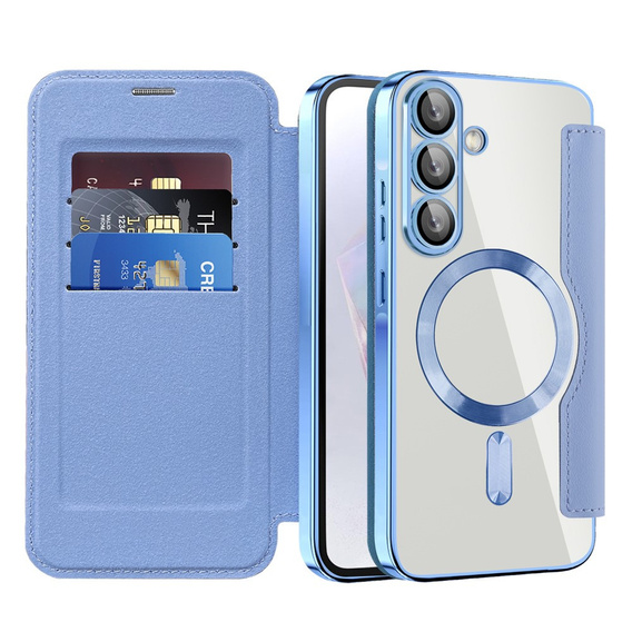 Flip case for Samsung Galaxy A26, RFID Wallet MagSafe CamShield, blue