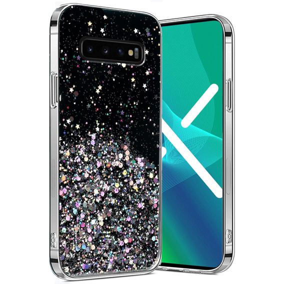 Case for Samsung Galaxy S10 Plus, Glittery, black