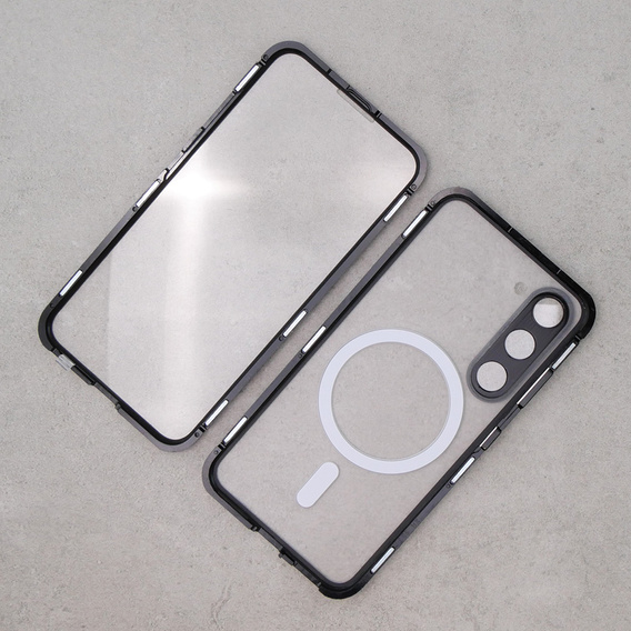 Magnetic Dual Glass MagSafe case for Samsung Galaxy S23, black