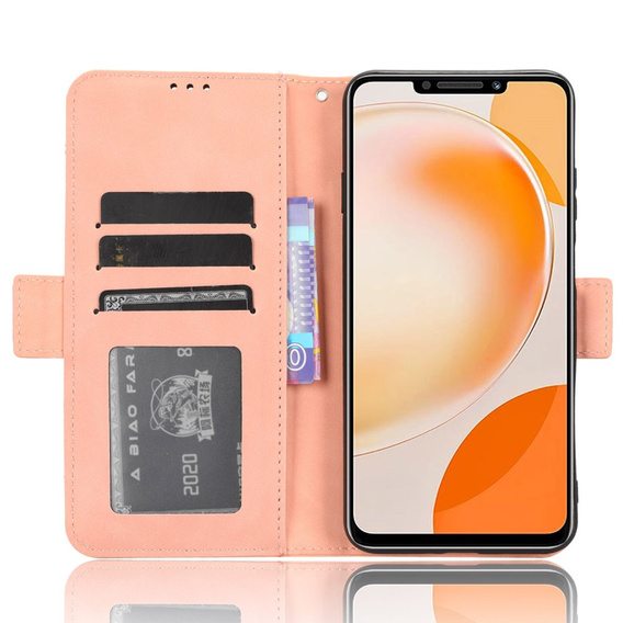 Flip case for Huawei Nova Y91 4G, Card Slot, pink