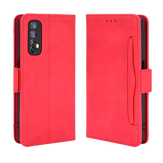 Flip case for Realme 7, Card Slot, red