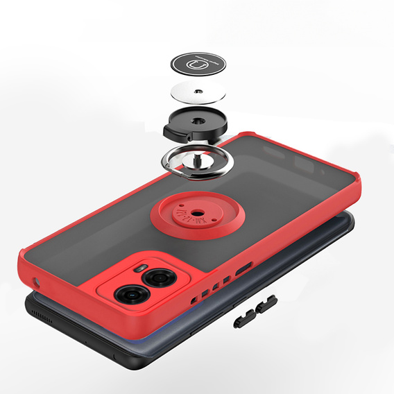 Case for Motorola Moto G24 / G24 Power / G04, Frosted Ring, red
