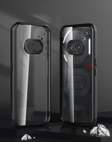 Case for Nothing Phone 2a, Fusion Hybrid, with camera protection, transparent / black