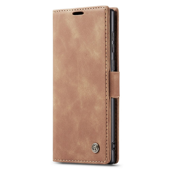 CASEME case for Samsung Galaxy S22 Ultra, Leather Wallet Case, brown