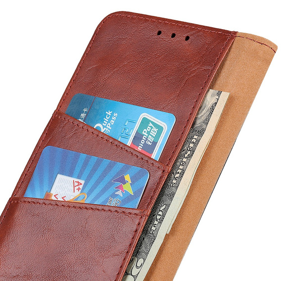 Flip case for Samsung Galaxy S25 Edge, Crazy Horse Wallet, brown