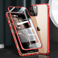 Case for iPhone 12 Pro, Magnetic Dual Glass, red