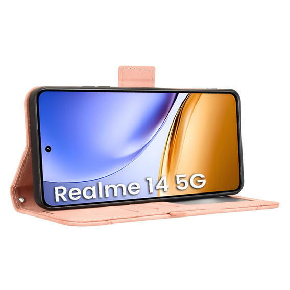 Flip case for Realme 14 5G / Realme 14T 5G, Card Slot, pink