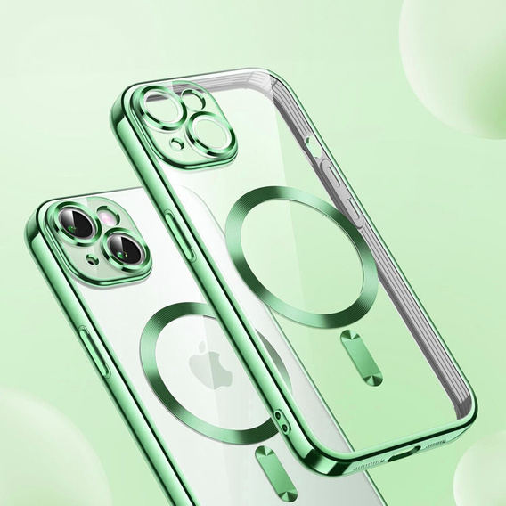 Case for iPhone 13, Electro MagSafe, green + Screen Glass