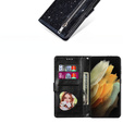 Flip case for Samsung Galaxy S24 Ultra, Wallet Zipper Pocket Glittery, black