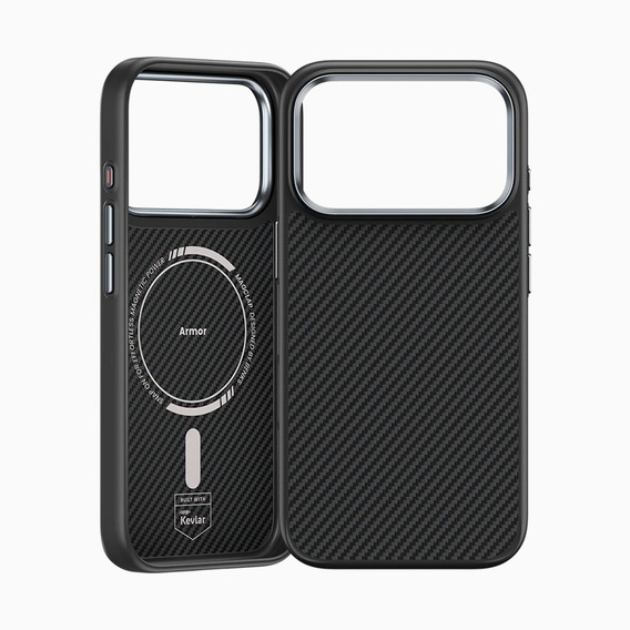 BENKS Kevlar Armor PRO Carbon Fiber 600D A070 case for MagSafe with active button for iPhone 17 Pro Max