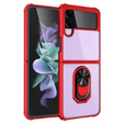 Case for Samsung Galaxy Z Flip4 5G, Clear Ring, red