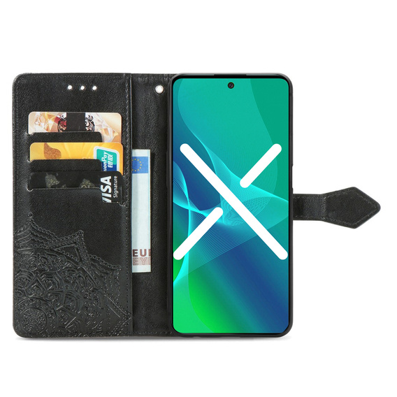 Flip case for Samsung Galaxy M53 5G, Mandala, black