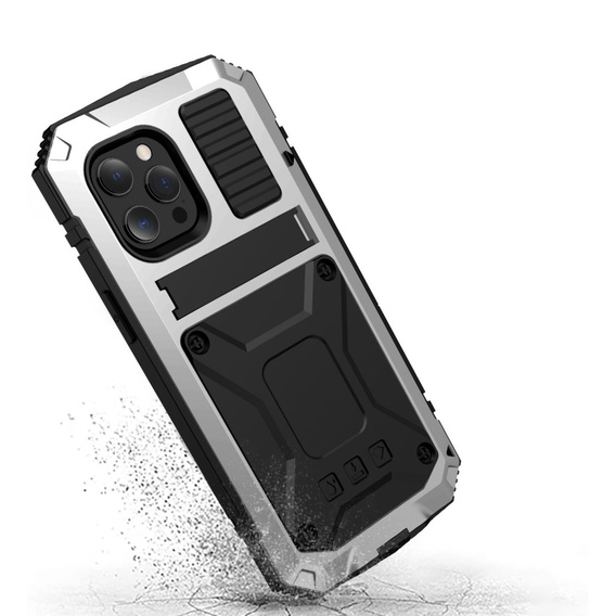 Case for iPhone 13 Mini, R-JUST, armoured, silver