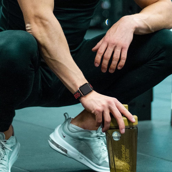 Hollow strap for Apple Watch 7 45mm/6/5/4/SE 44mm/3/2/1 42mm - Black/Red