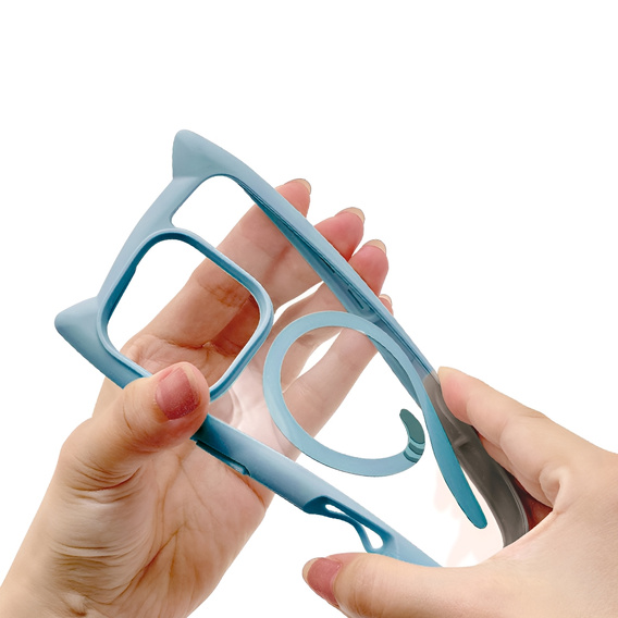 Case for iPhone 16 Pro Max, for MagSafe, Cute Cat, blue + Screen Glass