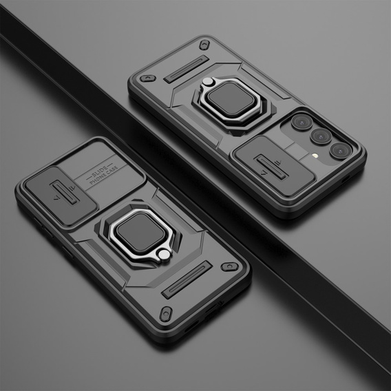 Case for Samsung Galaxy S24, KickStand Camera Lens, black