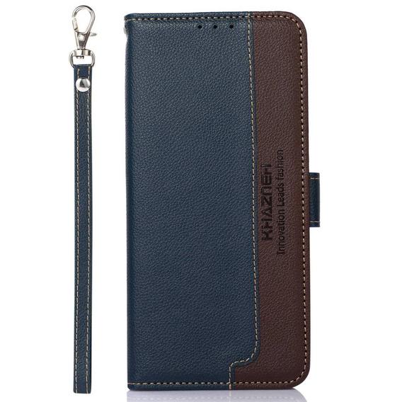 Flip case for OnePlus 12 5G, KHAZNEH RFID, blue / brown