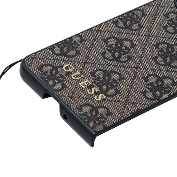 GUESS Case for Samsung Galaxy Z Fold 5, 4G Charms Collection Hardcase, brown