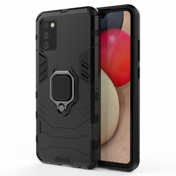 Case for Samsung Galaxy A02S, Kickstand Ring, black