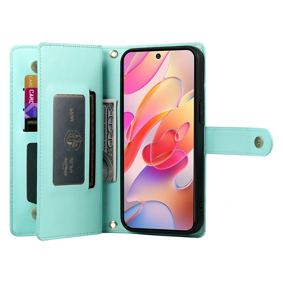 Flip case for Samsung Galaxy A56 5G, Wallet Zipper Pocket, green