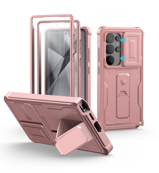 Armored case for Samsung Galaxy S25 Ultra, Dexnor Full Body (Two Frames), pink