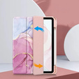 Case for iPad 10.9" 2022 (10 gen.), Smartcase Hybrid, with stylus space, Marble pink