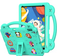 Children's case for iPad 10.2" 2021/2020/2019 (9/8/7 gen.) / Air 10.5" 2019 (3 gen.), Cute Patterns, with stand, green