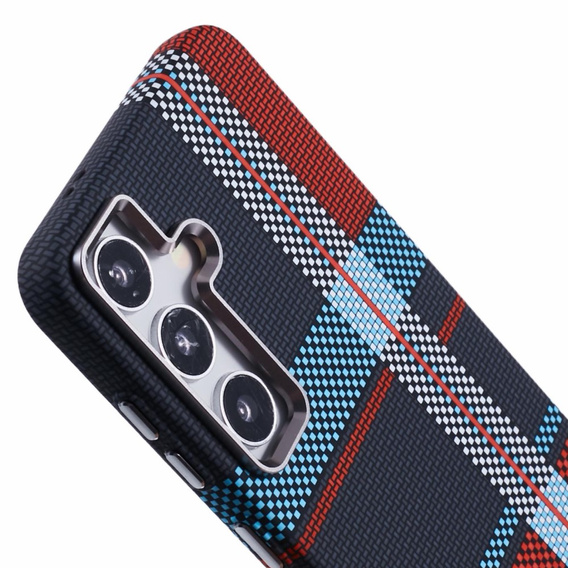 MagSafe's Samsung Galaxy S25+ Plus Case, Carbon Fiber, blue / red