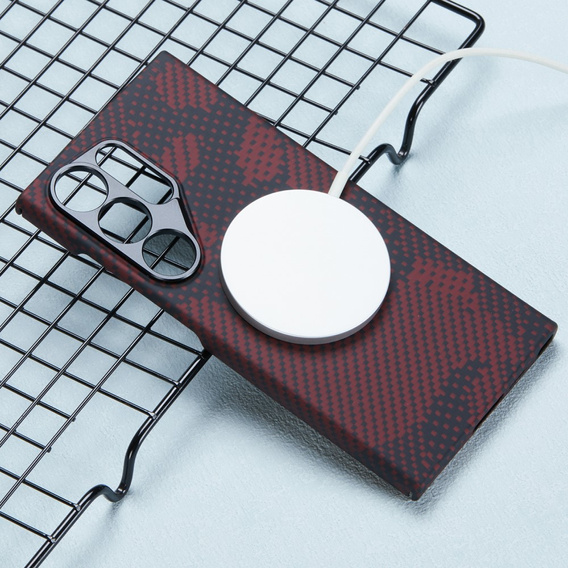 Case for Samsung Galaxy S24 Ultra, Aramid Fiber MagSafe, red
