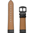 22mm Genuine Leather Coated Silicone Watch Band - Brown