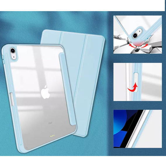 Case for iPad 10.9 2022 10 Gen, Smartcase Hybrid, with stylus space, blue