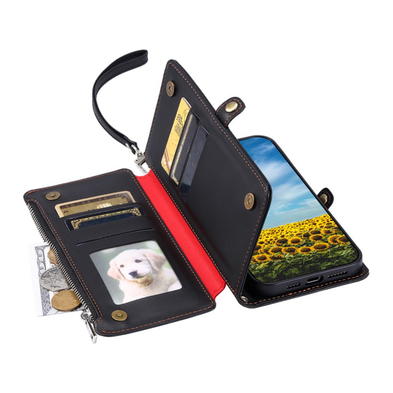 Flip case for Xiaomi Redmi 14C / Xiaomi Poco C75, Wallet Zipper Pocket, black