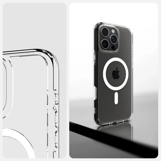 ERBORD Case with MagSafe for iPhone 16 Pro, active button, transparent + Screen Glass