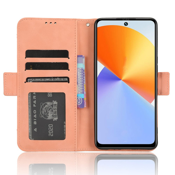 Flip case for Infinix Note 30 VIP, Card Slot, pink