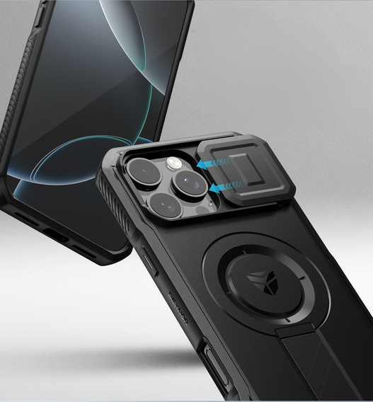 Armored case for iPhone 16 Pro Max, Dexnor CamProtect MagSafe, black