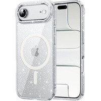 Case for iPhone Air, for MagSafe, glitter, transparent
