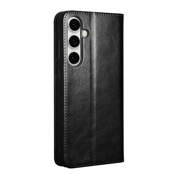 Flip case for Samsung Galaxy S25 FE, QIALINO Leather Wallet, black