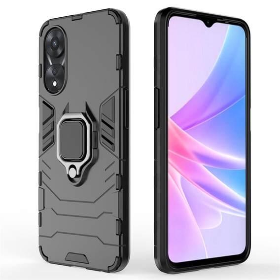 Case for Oppo A78 5G, Kickstand Ring, black