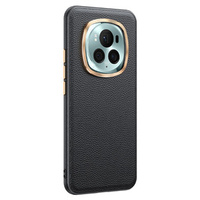 Leather case for Honor Magic 6 Pro 5G, leather hybrid, black