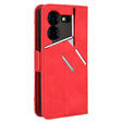Flip case for Tecno Pova 5 Pro 4G, Card Slot, red
