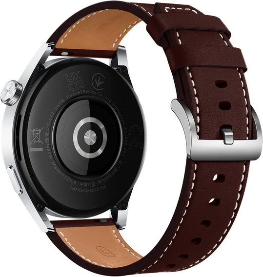 22mm Genuine Leather Coated Silicone Watch Band - Brown
