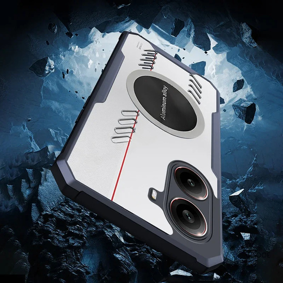 Case for Xiaomi Poco X7 Pro 5G, with magnetic sheet, transparent / black