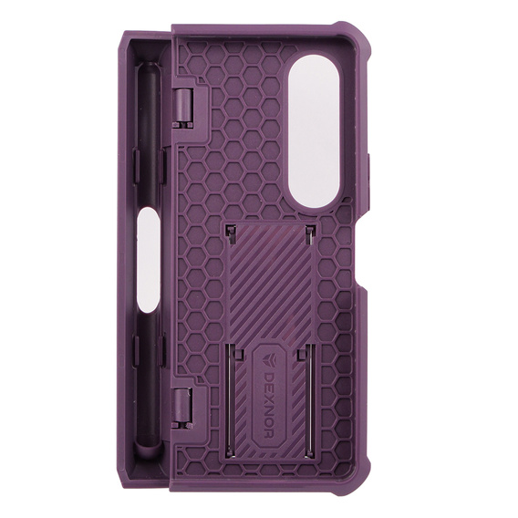 Armored case for Samsung Galaxy Z Fold 4 5G, Dexnor Full Body S-Pen Slot, purple