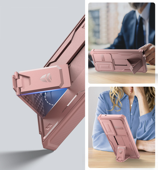 Armored case for Samsung Galaxy S25 Ultra, Dexnor Full Body (Two Frames), pink